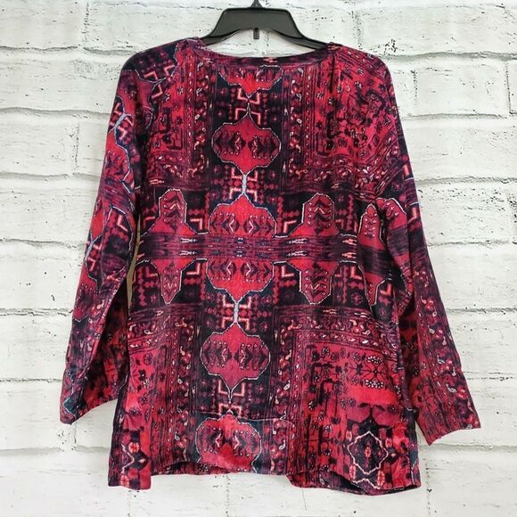 Soft Surroundings Ottoman Velvet Long Sleeve Shirt Womens Size Small - Picture 2 of 8